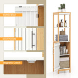 Tangkula Tall Bathroom Cabinet, Freestanding Narrow Storage Cabinet