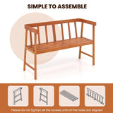 Tangkula Garden Bench with Slatted Seat for Porch, Park, Backyard