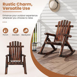 Tangkula Wood Outdoor Rocking Chairs Set of 1/2