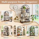 Tangkula 4-Tier Open Bookcase with Sturdy Metal Frame