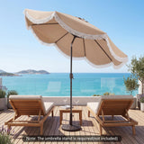 Tangkula 9 FT Patio Umbrella with Fringe