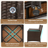 Tangkula Patio Loveseat with Built-in Table