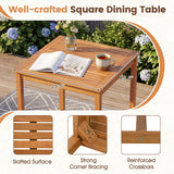 Tangkula 3-Piece Acacia Wood Outdoor Dining Set with 2 Chairs