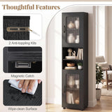 Tangkula 67” Tall Bathroom Cabinet Adjustable Open Shelf Space-Saving Modern Corner Tower