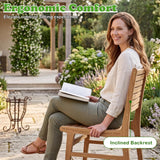 Tangkula Teak Wood Solid Wood Armless Patio Chairs with Slatted Backrest & Seat (1/2/4)