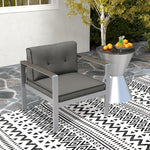 Aluminum Outdoor Patio Armchair with Cushions - Tangkula
