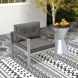 Aluminum Outdoor Patio Armchair with Cushions - Tangkula
