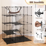 Tangkula Cat Cage Indoor 56" Large 4-Tier Cat Enclosure with Skylight