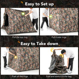 Tangkula Extra Tall 3-4 Person Hunting Blind, 270 Degree See Through Ground Blind with Silent Slide Windows