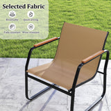 Tangkula 3 Pieces Patio Furniture Set with Breathable Mesh Fabric and Metal Frame