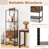 Tangkula 4-Tier Bookshelf with Drawer