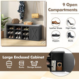 Tangkula Shoe Storage Bench with Padded Cushion
