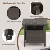 Tangkula Outdoor Side Table with 1.93" Umbrella Hole