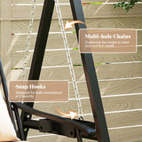 Tangkula Outdoor Patio Swing with Heavy-Duty Metal Frame