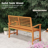 Tangkula Patio Garden Park Bench with Slatted Backrest & Seat