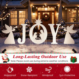 Tangkula 5 Pieces Outdoor Christmas Joy & Angels Nativity Yard Signs Set