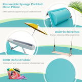 Tangkula 5-Position Lightweight Folding Lay Flat Beach Chairs with Storage Bag