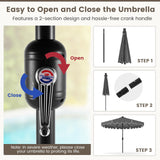 Tangkula 2-Tiers Scalloped Outdoor Table Market Umbrella with 32 LED Lights