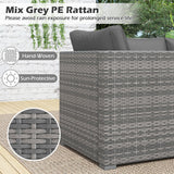 Tangkula Outdoor Patio 3 Seat Sofa Set | PE Rattan Modular Cushioned Sectional Couch Furniture Set