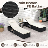 Tangkula Outdoor Rattan Lounge Chair with 6-Level Backrest (1/2)