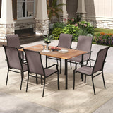 Tangkula Outdoor Dining Chairs with High Back & Curved Armrests