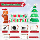 Tangkula 9.5 FT Lighted Inflatable Merry Christmas Sign Outdoor Decoration
