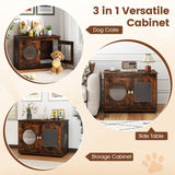 Tangkula Furniture Style Dog Crate for Small and Medium Dogs with Translucent Window and Lockable Door