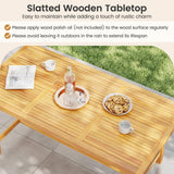 Tangkula 63" Acacia Wood Dining Table for 6 People