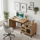 Tangkula 71" Large Executive Computer Desk w/Drawers & Single-Door Cabinet
