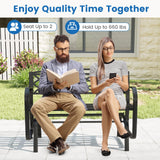 Tangkula 2 Person Outdoor Glider Bench with Metal Frame