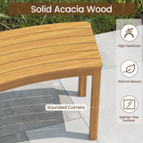 Tangkula Acacia Wood Outdoor Curved Bench
