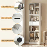 Tangkula 71” Tall Open Bookcase with Drawer(1/2)