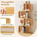 Tangkula Bamboo Geometric Bookshelf