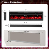 Tangkula 68”/60”/50”/42”/36” Wi-Fi Enabled Electric Fireplace