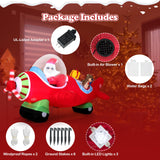 Tangkula 7.2 Feet Christmas Inflatables Airplane with Gift Boxes and Built-in LED Lights