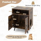Tangkula Cat Litter Box Enclosure with Open Top Storage