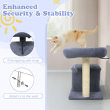 Tangkula Small Cat Tree with Sisal Scratching Posts Hanging Pompom