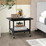 Tangkula 2-Tier Printer Stand, Under Desk Rolling Printer Cart with 2 Storage Shelves