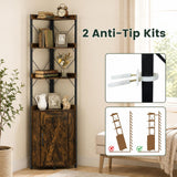 Tangkula Tall Corner Storage Cabinet | 71" Industrial 6 Tier Storage Shelf w/Door Cabinet
