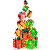 Tangkula 5.6 FT Pre-Lit Gift Box Tower