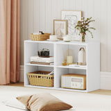 Tangkula 2-Cube Floor Standing Open Bookshelf 5-Position Adjustable Shelf