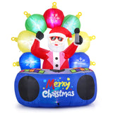 Tangkula 6Ft Inflatable DJ Santa, Inflatable Christmas Decoration