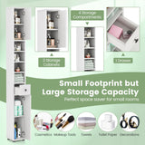 Tangkula Tall Slim Bathroom Storage Cabinet, 71" Freestanding Bathroom Cabinet Organizer