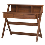 Tangkula Mid Century Desk with 3 Storage Drawers