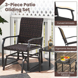 Tangkula 3 Pieces Patio Gliding Set