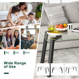 Tangkula Tempered Glass Coffee Table, Modern Cocktail Table, Clear Tea Table for Living Room Reception Office