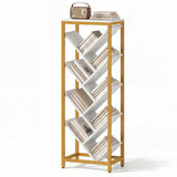 Tangkula 9-Tier Freestanding Narrow Corner Tree Bookshelf for Books