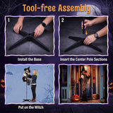 Tangkula 6.3 FT Animated Halloween Standing Talking Witch with Skull