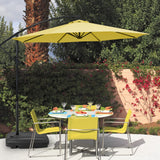 Tangkula Universal Offset Umbrella Base, Water & Sand Filled Heavy Duty Base with Cross Base & Wheels