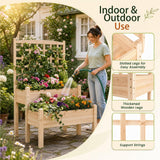 Tangkula Raised Garden Bed with Trellis for Climbing Plants